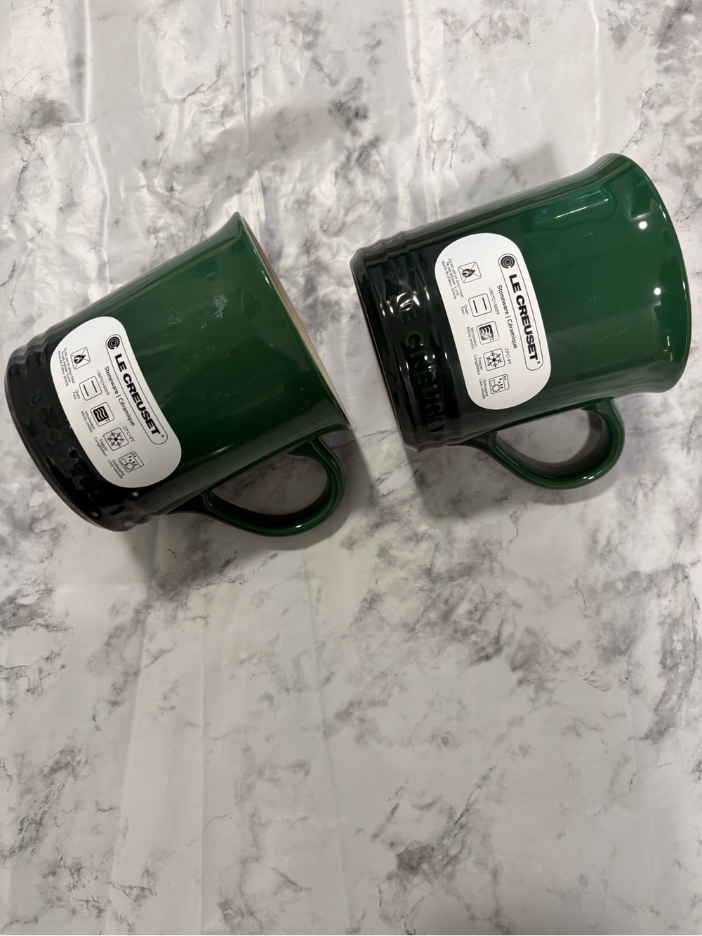 Le Creuset Cactus Green Stoneware Mugs - Set of 2